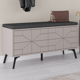 Decortie Dune 4 Door Mocha Grey Modern Shoe Storage Bench - Size: 55 x 107 x 35cm - Wilko - thumbnail 1