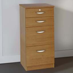 R White Cabinets 4 Drawer Brown Filing Cabinet - Wilko - thumbnail 1