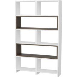 Decorotika Poyraz 8 Shelf White and Walnut Bookshelf - Size: 150 x 163.5 x 22cm - Multi - Wilko - thumbnail 4
