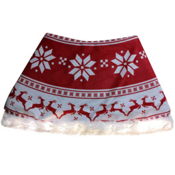 Samuel Alexander Red and White Snowflake and Reindeer LED Christmas Tree Skirt 60cm - Size: 60 x 60 x 60cm - Multi - Wilko - thumbnail 1