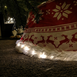 Samuel Alexander Red and White Snowflake and Reindeer LED Christmas Tree Skirt 60cm - Size: 60 x 60 x 60cm - Multi - Wilko - thumbnail 4