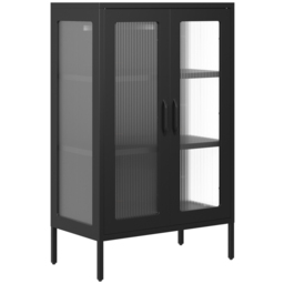 LPD Home Marsh 2 Door Black Glass Display Cabinet - Size: 101.5 x 65 x 36cm - Wilko - thumbnail 4