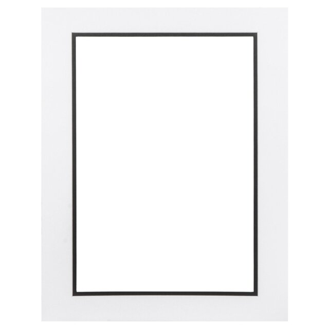 Black and White Double Picture Mount Photo Frame A4 - The Port. Co Gallery - Wilko - image 1