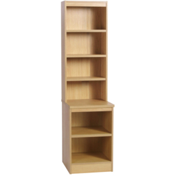 R White Cabinets 6 Shelf Brown Desk Height Bookcase with Hutch - Size: 182.8 x 47.9 x 54cm - Wilko - thumbnail 3