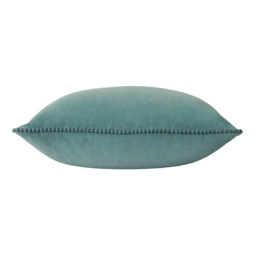 furn. Cosmo Blue Square Velvet Pom-Pom Cushion - Size: 45 x 45cm - Wilko - thumbnail 3