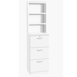 R White Cabinets 3 Drawer 3 Shelf White Filing Cabinet with Hutch - Size: 182.8 x 47.9 x 54cm - Wilko - thumbnail 3