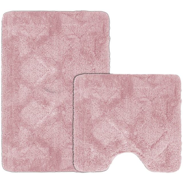 Velosso Knox Blush Bath Mat set - Size: 50 x 80 x 1cm - Pink - Wilko - image 1