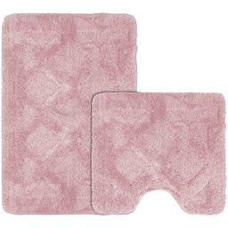 Velosso Knox Blush Bath Mat set - Size: 50 x 80 x 1cm - Pink - Wilko