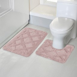 Velosso Knox Blush Bath Mat set - Size: 50 x 80 x 1cm - Pink - Wilko - thumbnail 3