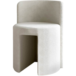 CARME Home Lottie Ivory Bouclé Stool - Size: 70 x 53 x 56cm - White - Wilko - thumbnail 3