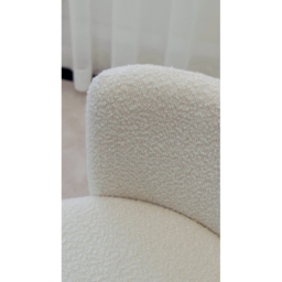 CARME Home Lottie Ivory Bouclé Stool - Size: 70 x 53 x 56cm - White - Wilko - thumbnail 5