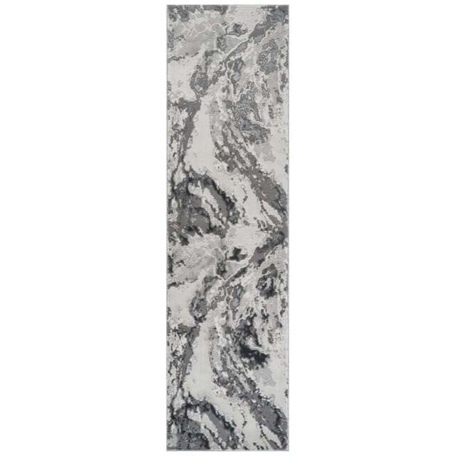 Desire Rugs Picasso Silver Waterflow Abstract Rug 60 x 220cm - Wilko - image 1
