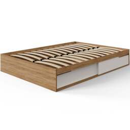 GFW Kai Double Oak and White 2 Drawer Platform Storage Bed with Memory Pocket Spring Mattress - Wilko - thumbnail 7