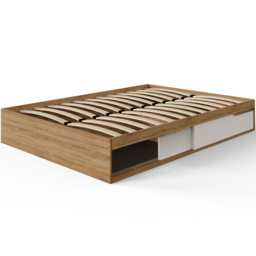 GFW Kai Double Oak and White 2 Drawer Platform Storage Bed with Memory Pocket Spring Mattress - Wilko - thumbnail 6