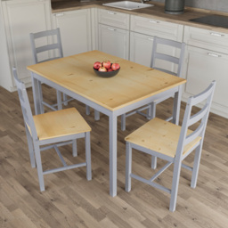 VIDA DESIGNS Yorkshire 4 Seater Dining Set Grey and Pine - Wilko - thumbnail 5
