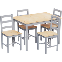 VIDA DESIGNS Yorkshire 4 Seater Dining Set Grey and Pine - Wilko - thumbnail 3