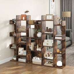 Costway 13 Shelf Rustic Brown Tree Bookcase - Wilko - thumbnail 4