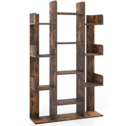 Costway 13 Shelf Rustic Brown Tree Bookcase - Wilko - thumbnail 3