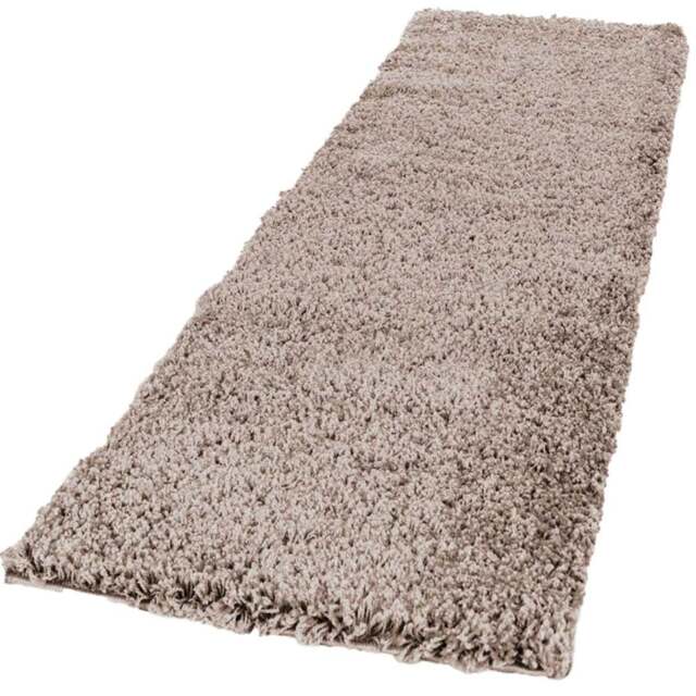 Desire Rugs Oxford Light Beige Plain Shaggy Runner Rug 60 x 220cm - L.Beige - Wilko - image 1