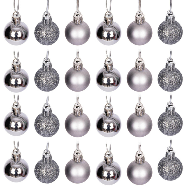 Shatchi Mid Grey Luxury Bauble 24 Pack - Wilko - image 1