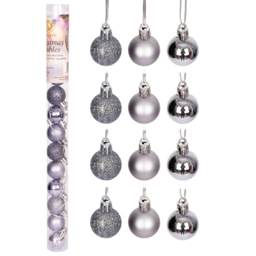 Shatchi Mid Grey Luxury Bauble 24 Pack - Wilko - thumbnail 3