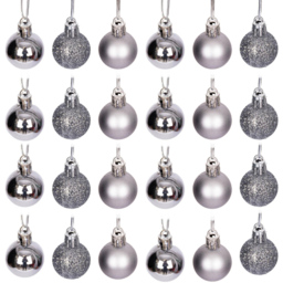 Shatchi Mid Grey Luxury Bauble 24 Pack - Wilko - thumbnail 1