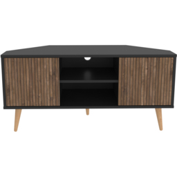 Decorotika Lesson 2 Door 2 Shelf Black and Alina Corner TV Unit - Size: 16.6 x 120 x 59.8cm - Multi - Wilko - thumbnail 7