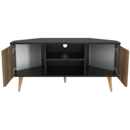 Decorotika Lesson 2 Door 2 Shelf Black and Alina Corner TV Unit - Size: 16.6 x 120 x 59.8cm - Multi - Wilko - thumbnail 6