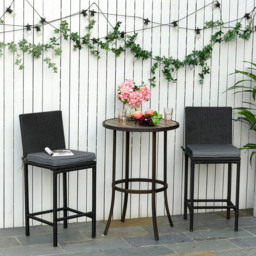 Outsunny Dark Grey Garden Chair Cushion with Ties 45 x 45cm 2 Pack - Wilko - thumbnail 3