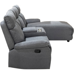 DS Living Sorento 3 Seater Grey Fabric Left Hand Chaise Corner Recliner Sofa - Wilko - thumbnail 6