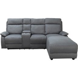 DS Living Sorento 3 Seater Grey Fabric Left Hand Chaise Corner Recliner Sofa - Wilko - thumbnail 4