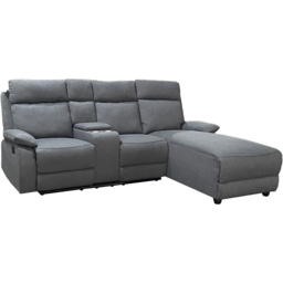 DS Living Sorento 3 Seater Grey Fabric Left Hand Chaise Corner Recliner Sofa - Wilko - thumbnail 5