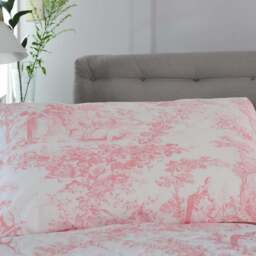 The Lyndon Company Toile Housewife Pink Pillowcase 2 Pack - Size: 50 x 75cm - Wilko