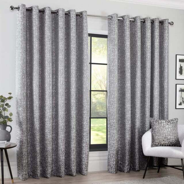 Maison Blackout Curtain Silver 168cm x 229cm - Wilko - image 1