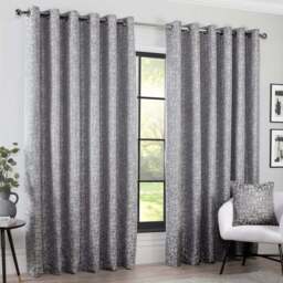 Maison Blackout Curtain Silver 168cm x 229cm - Wilko