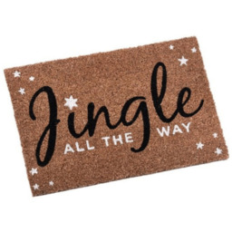 Samuel Alexander Jingle All The Way Coir Door Mat 40 x 60cm - Size: 3 x 60 x 40cm - Brown - Wilko