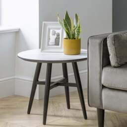 Julian Bowen Firenze Marble Effect Lamp Table - Size: 60 x 60 x 49cm - Multi - Wilko - thumbnail 7