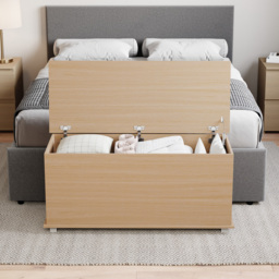Vida Designs Leon White Wooden Storage Ottoman - Size: 40cm x 100 x 46cm - Wilko - thumbnail 4