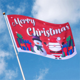 St Helens Red Merry Christmas Flag with 2 Metal Grommets - Size: 15 x 0.05 x 9cm - Wilko - thumbnail 1