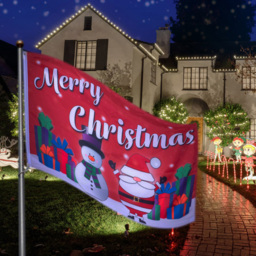 St Helens Red Merry Christmas Flag with 2 Metal Grommets - Size: 15 x 0.05 x 9cm - Wilko - thumbnail 4