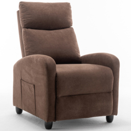 Furniture One Brown Velvet Pushback Massage Armchair - Size: Single - Wilko - thumbnail 3