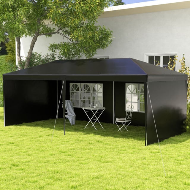 Outsunny 6 x 3m Black Party Tent with Windows and Side Panels - Size: 3 x 6m - Wilko - image 1