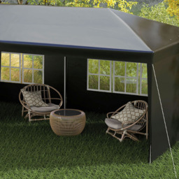 Outsunny 6 x 3m Black Party Tent with Windows and Side Panels - Size: 3 x 6m - Wilko - thumbnail 4