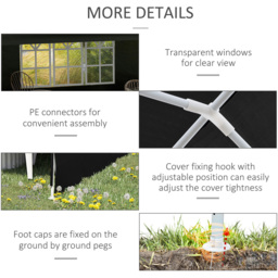 Outsunny 6 x 3m Black Party Tent with Windows and Side Panels - Size: 3 x 6m - Wilko - thumbnail 7