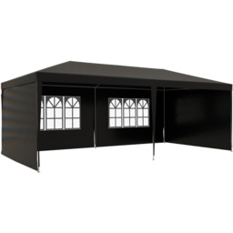 Outsunny 6 x 3m Black Party Tent with Windows and Side Panels - Size: 3 x 6m - Wilko - thumbnail 3