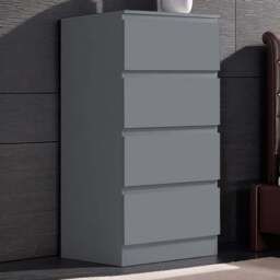 FWStyle Carlton 4 Drawer Matt Grey Chest of Drawers - Wilko - thumbnail 1