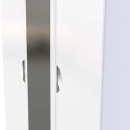 Crowndale Camden Ready Assembled 3 Door Gloss White Mirrored Wardrobe - Wilko - thumbnail 6