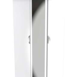 Crowndale Camden Ready Assembled 3 Door Gloss White Mirrored Wardrobe - Wilko - thumbnail 4