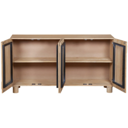 IH Design Ajmer 4 Door Solid Wood Sideboard - Size: 80 x 150 x 45cm - Brown - Wilko - thumbnail 5