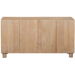 IH Design Ajmer 4 Door Solid Wood Sideboard - Size: 80 x 150 x 45cm - Brown - Wilko - thumbnail 3